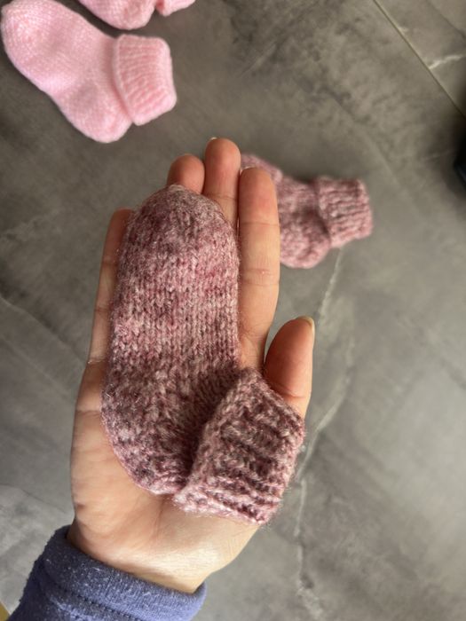 2бр плетени терлички за новородено моличенце