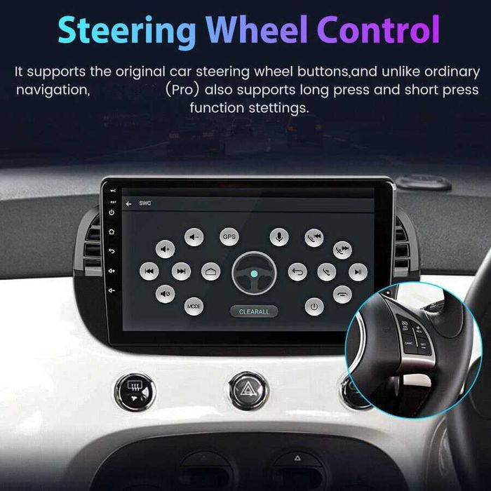 Мултимедия за Fiat 500 навигация Android двоен дин плеър FIAT 500C GPS