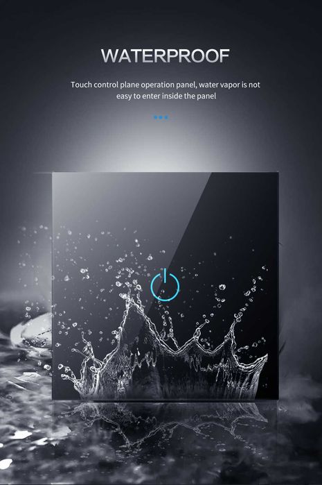 Intrerupator Touch, Sticla Securizata, Design Modern, Iluminare LED 1F