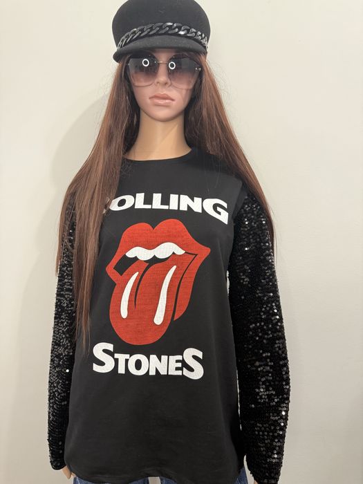 Блуза с ефектни ръкави от пайети