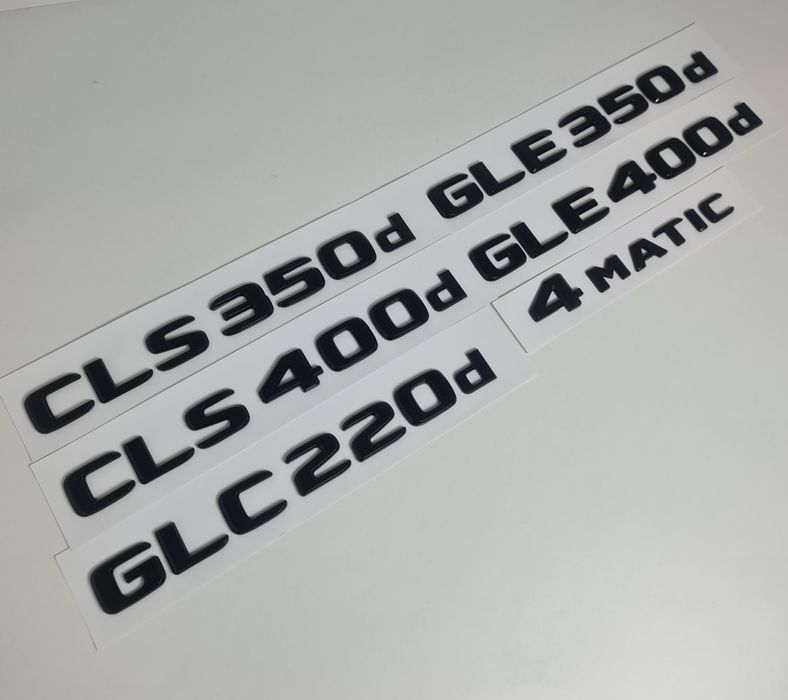 Pachet-Set-Motorizare-Scris-Spate-Haion-Mercedes+Emblema-4Matic-Crom-Negru-C220d-E200d-E220d-GLC220d-CLS350d-CLS400d-E300d-GLE350d-GLE400d-S500-S580e