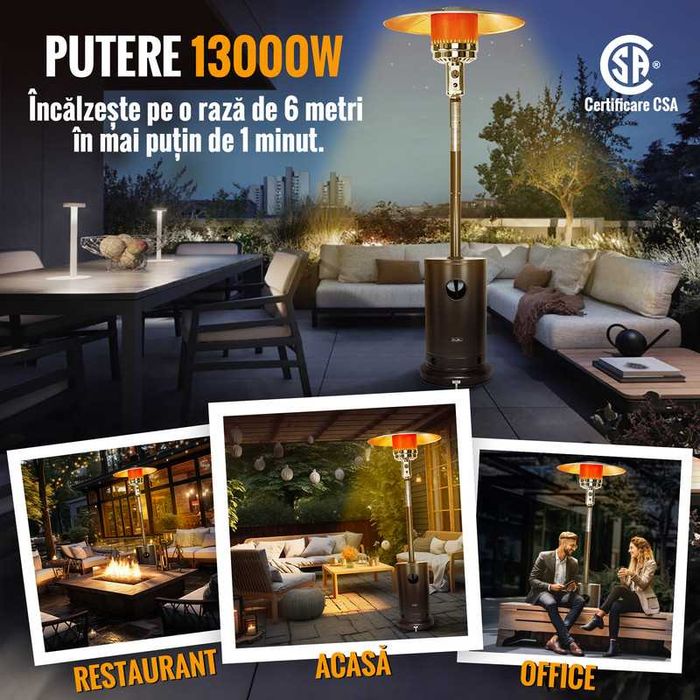 Resigilat Incalzitor Terasa pe Gaz Profesional Doctor Home, 13000W