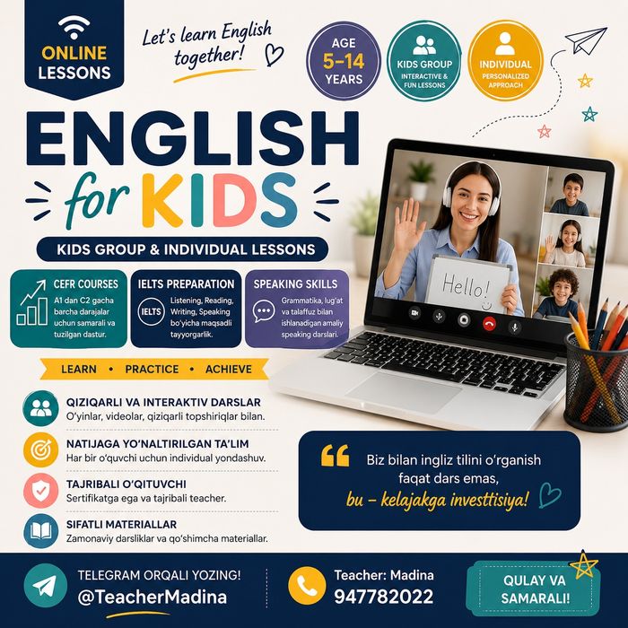 Kids group and Cefr, IELTS cources