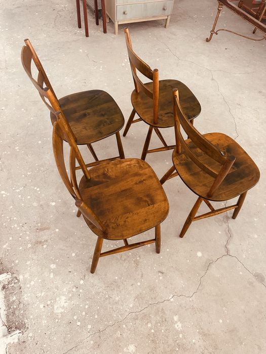 Комплект 4 оригинални шведски стола Nässjö Stolfabrik – Mid Century Modern