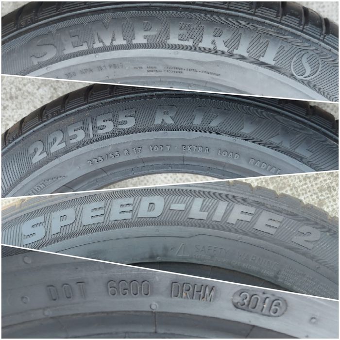 O bucată 225/55 R17 vară - una Michelin Continental Semperit