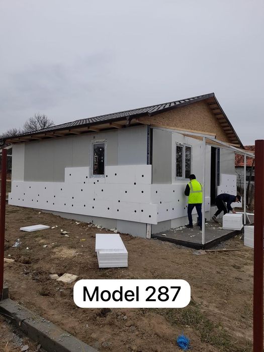 Casa modulara, pe structura metalica, invelite panou sandwich acept va