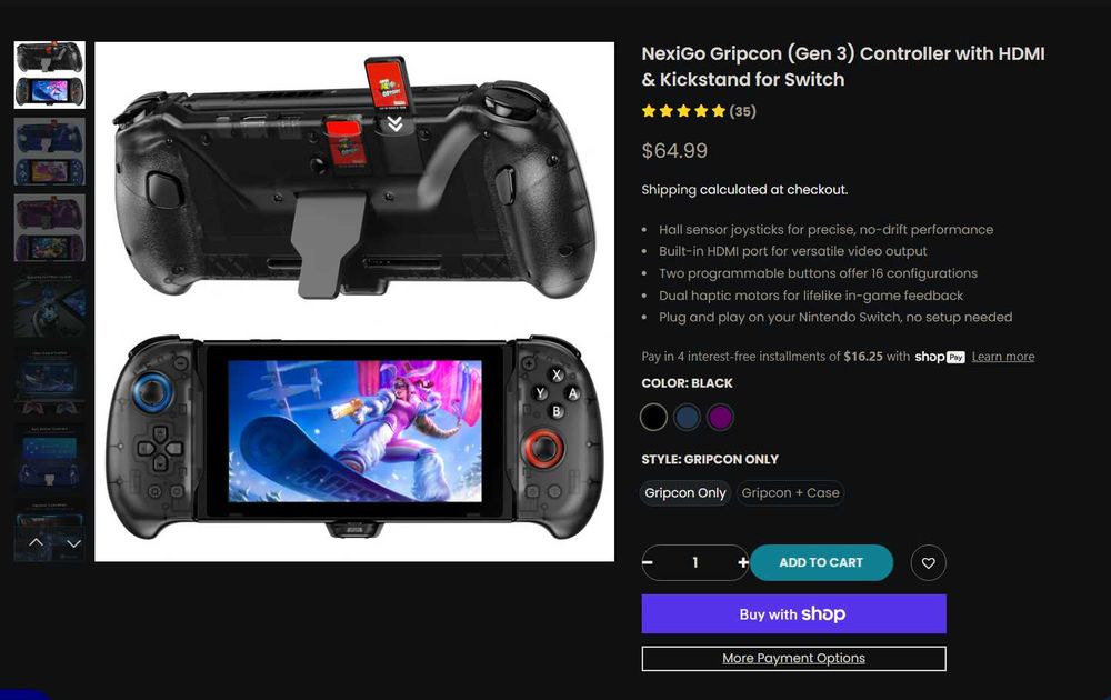 NexiGo Gripcon Controller & HDMI Dock for Switch (v1, oled)