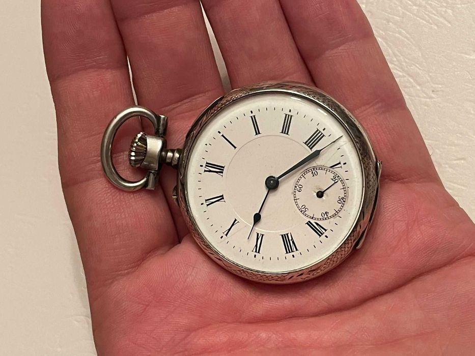 CEAS DE BUZUNAR ARGINT - Art Nouveau - RAR - De Colectie - Vintage !