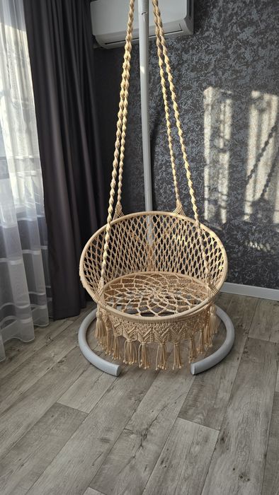 Подвесное кресло-качеля, гамак, макраме