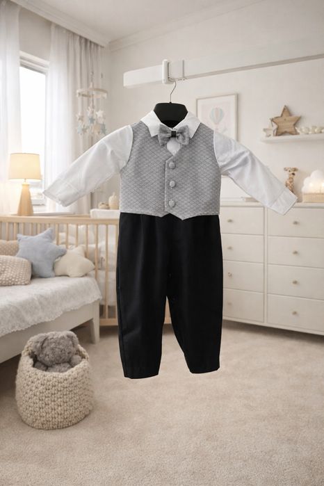 Costum/salopeta botez -marimea 62