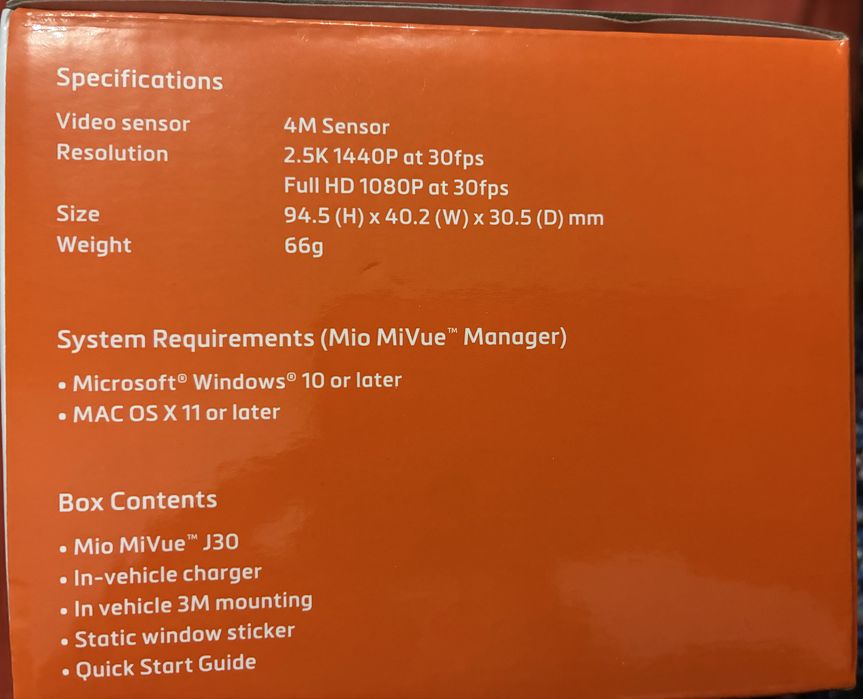 MiVue J30 Dash Cam Noua Sigilata