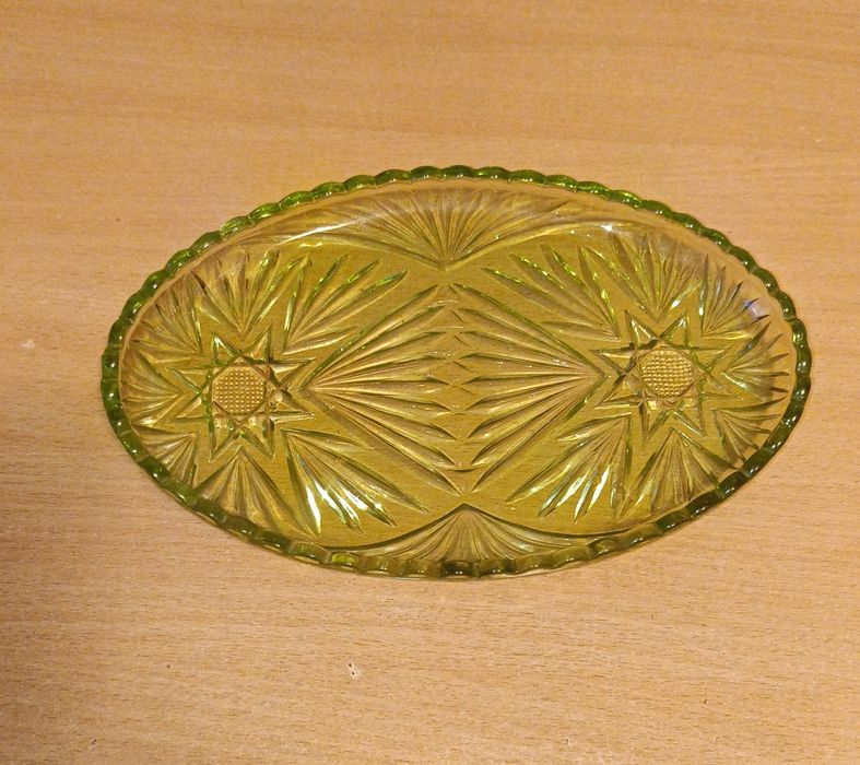 Винтажное блюдо поднос. Цветное стекло.