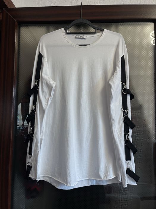 Bluza barbati alb cu negru ICEC - marimea XL - stare foarte buna