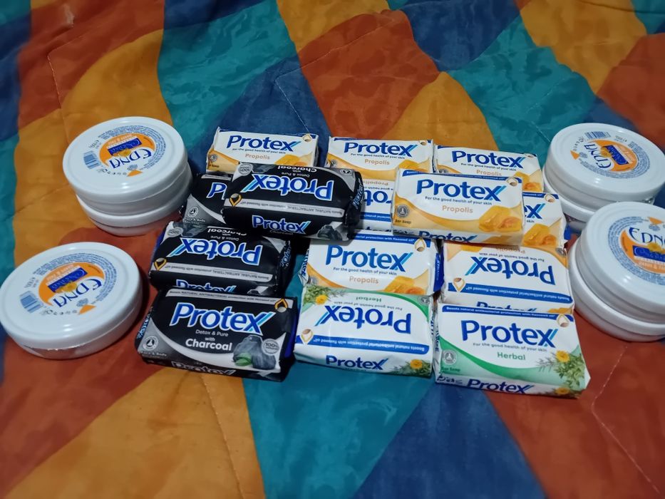 14 buc sapun protex 90g plus 7 crema de mâini edna cu galbenele