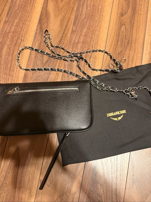 Geanta Zadig & Voltaire Negru Silver Argintiu Black Clutch Poseta