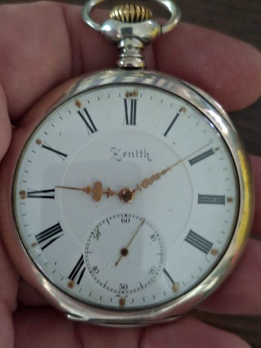 ZENITH джобен часовник, сребро/Silver 0,800, работещ, много рядък