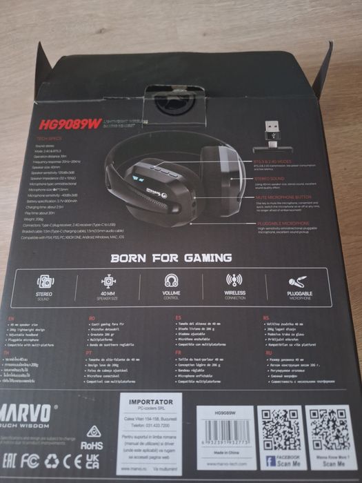 Vând casti gaming Marvo Scorpion Wireless