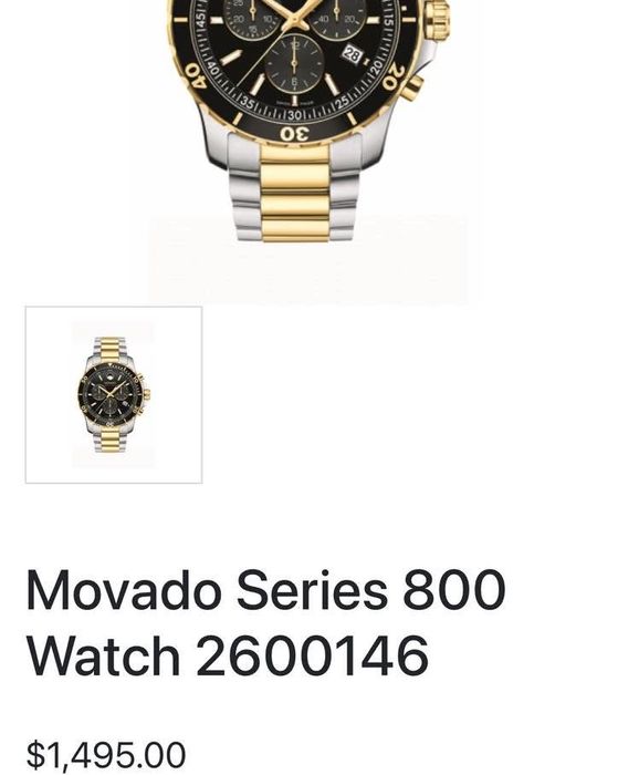 Ceas elvețian Movado Seria 800 Auriu Impecabil