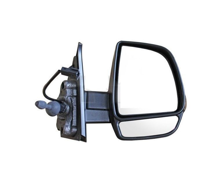 Oglinda usa exterioara Fiat Doblo, 01.20, View Max, partea stanga, regl. manuala; carcasa neagra; sticla separata; geam cromat; 8 gauri / 2 pini; cu