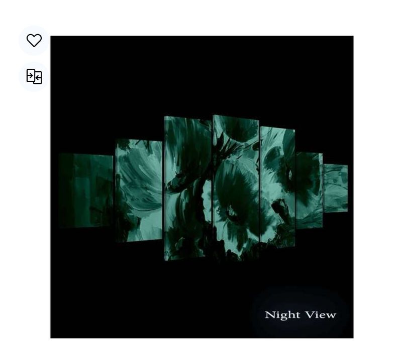 Set Tablou DualView Startonight Flori Rosii in Buchete, 7 piese, lumin