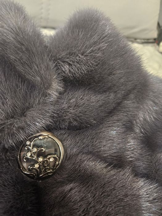 Голубая норковая шуба