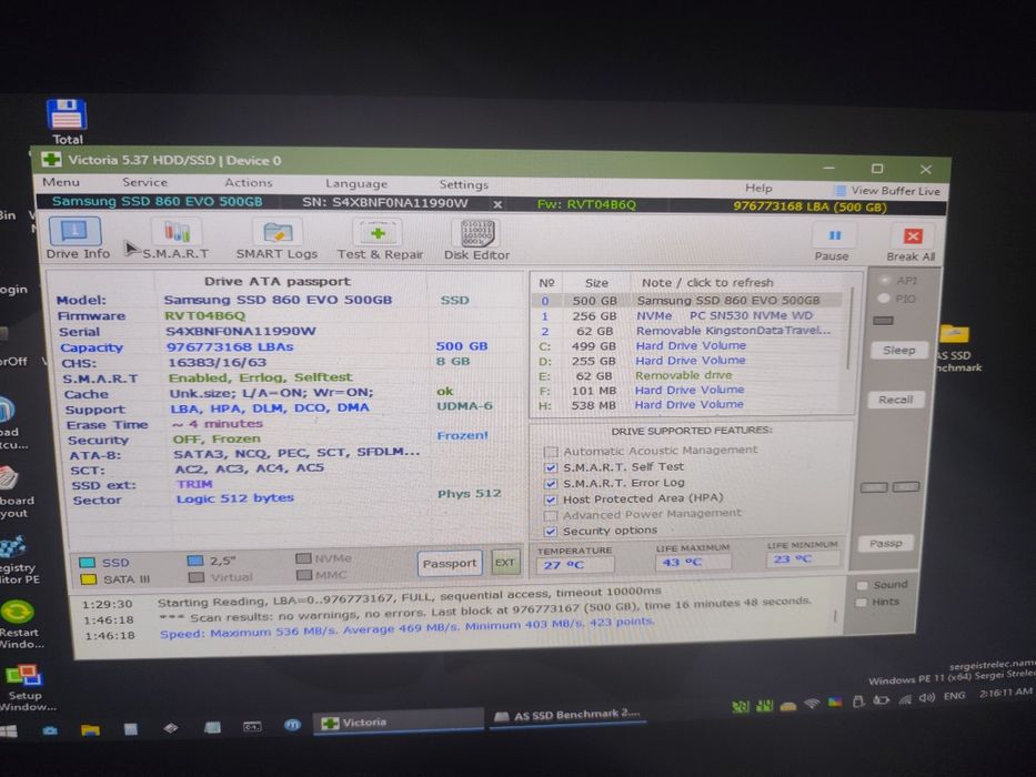 Ssd Samsung 860 Evo 500gb 100%