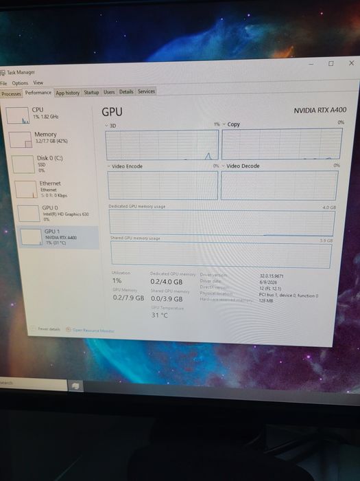 Placă video low profile  RTX A400 , 4 GB , GDDR6