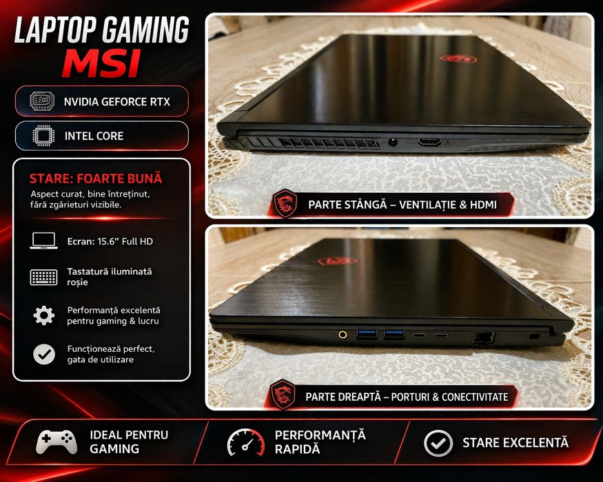 MSI GF65 Thin RTX 3060 6GB / 16GB / 144Hz / i5 + Cooler Gaming