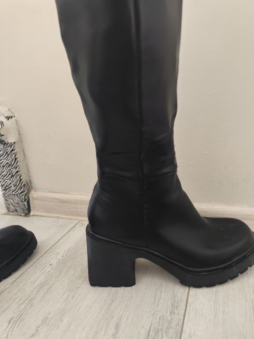 Естествена кожа дамски ботуши