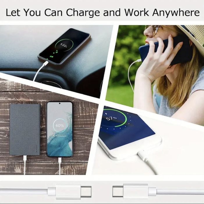 Кабели за бързо зареждане USB-C към USB-C 6A с максимална съвместимост