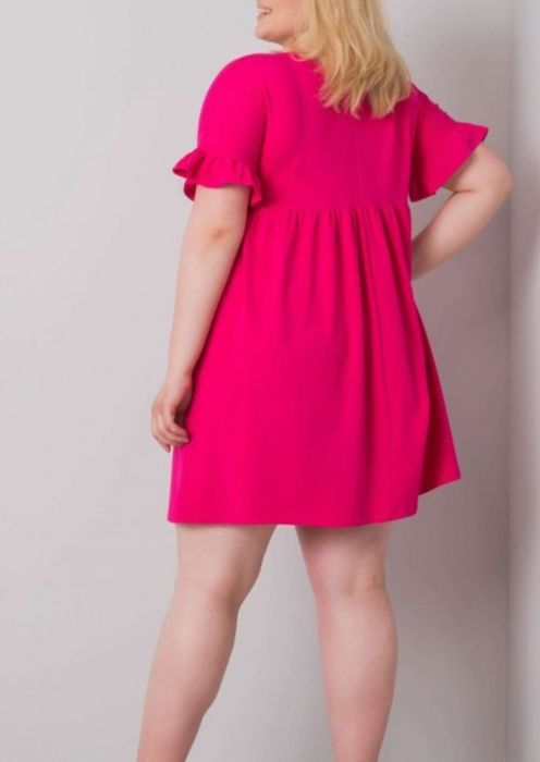 Цикламена дамска рокля