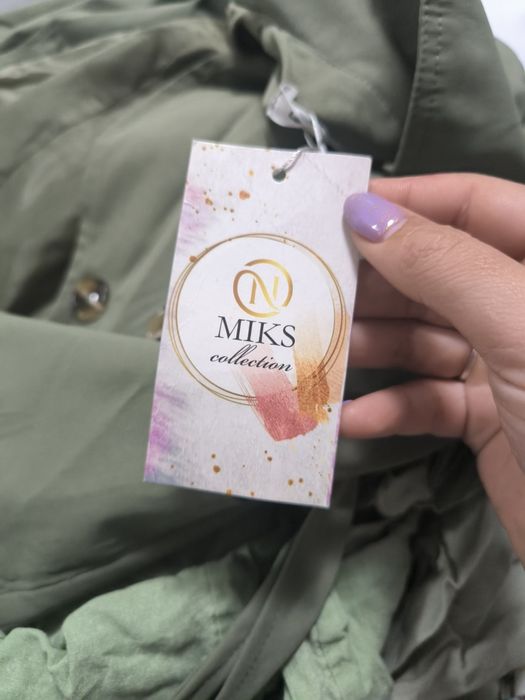 Тренч плащ зелёный