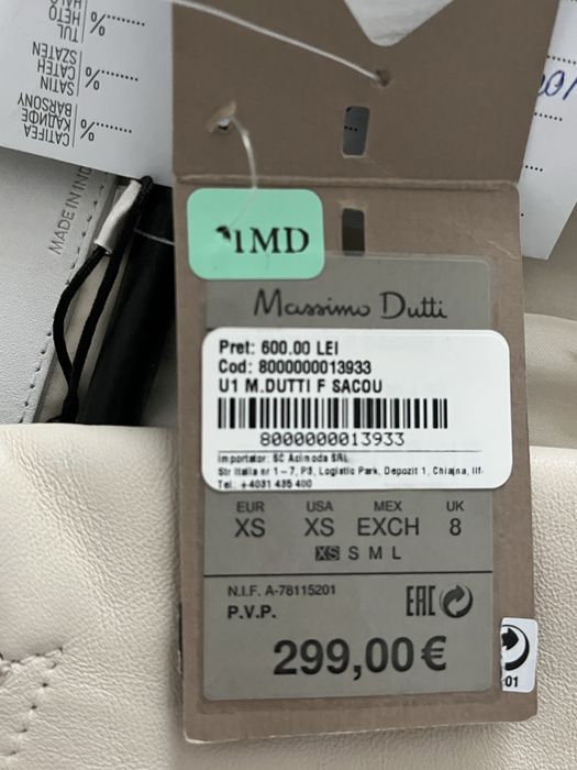 Sacou din piele Massimo Dutti