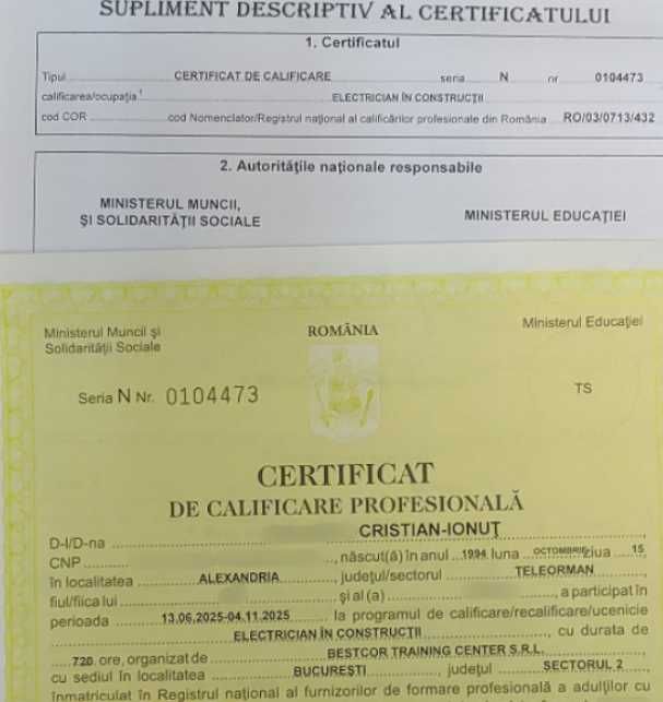 Electrician calificat