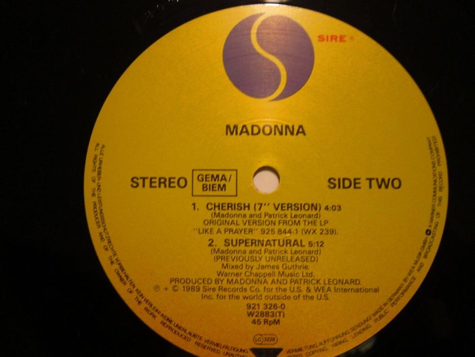 rar Madonna Cherish &Into The Groove&Human Nature