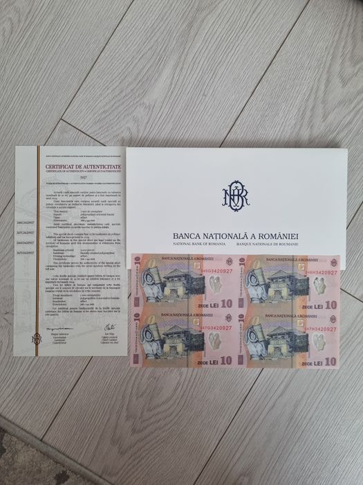 Coala 10lei anul 2024 plic BNR si certificat unc