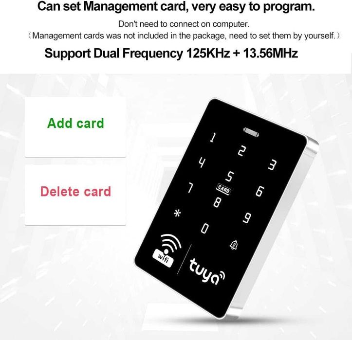 WiFi Tuya RFID клавиатура за контрол на достъпа IP68 (САМО КЛАВИАТУРА)