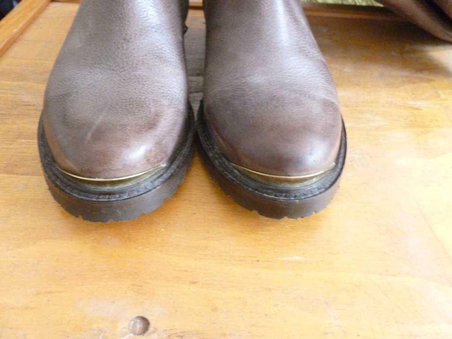 Ботуши от естествена кожа със скрита платформа