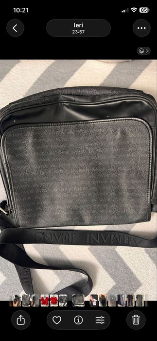 Geanta de umar piele Armani