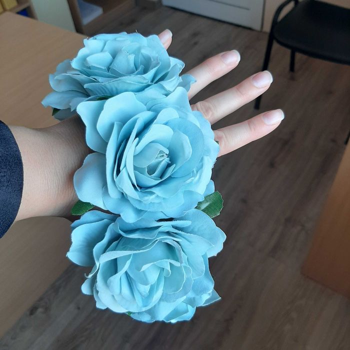 Диадема с  изкуствени цветя венче за глава с ластик