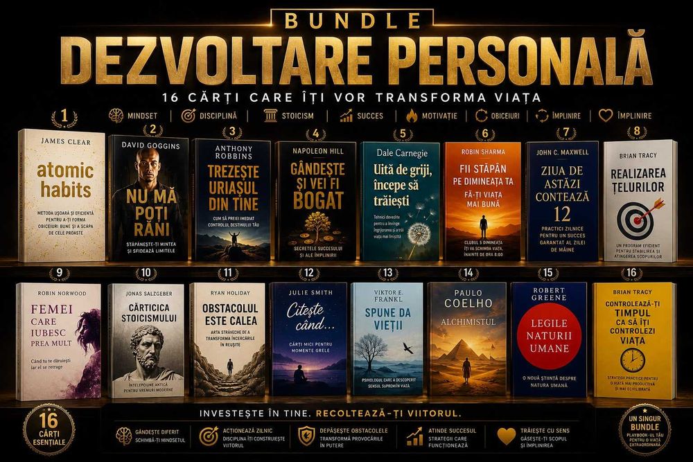 Cele Mai Puternice CĂRȚI De DEZVOLTARE PERSONALĂ – 16 Intr-un singur pachet
