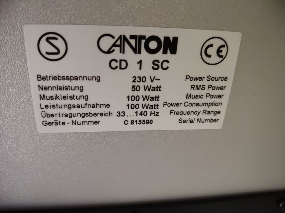 Canton CD 1 SC, subwoofer activ perfect funcțional, bas foarte bun!