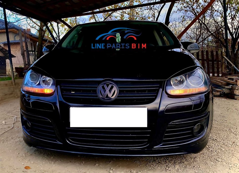 Set Pleoape Faruri Far VW Volkswagen Golf 5 V 2003-2008 Negru Lucios
