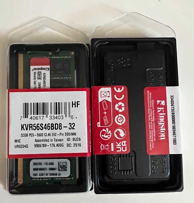 Оперативна памет Kingston - KVR56S46BD8-32, 32GB, DDR5, 5600MHz