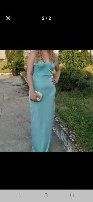 Официална тюркоазена рокля