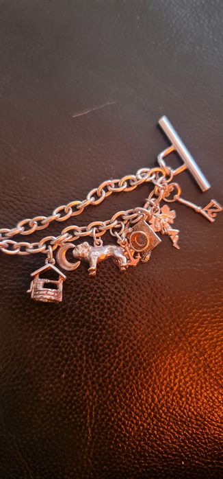 Brățară argint masivă charmuri 70g okazie