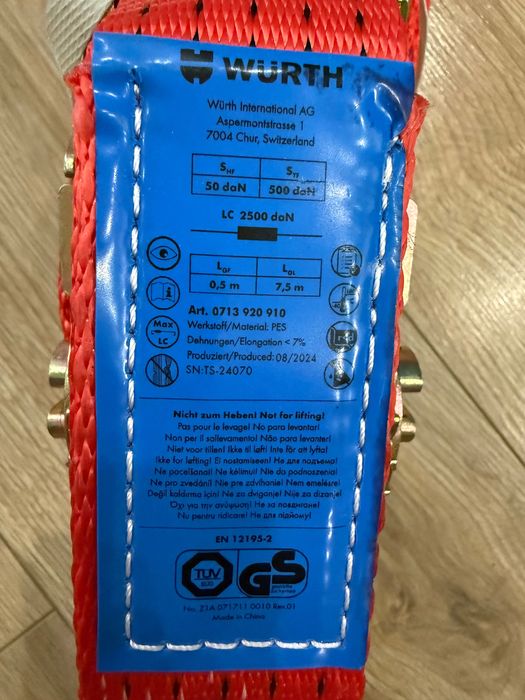 Колан за укрепване на товар WÜRTH – професионален