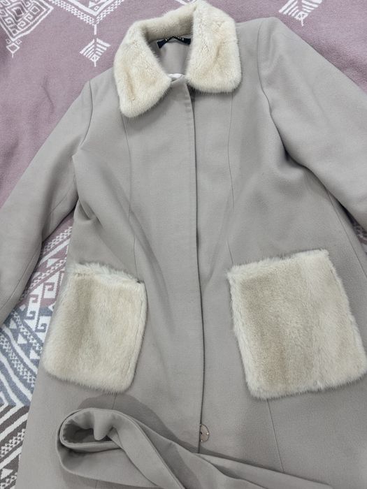 Пальто кашемир, норка