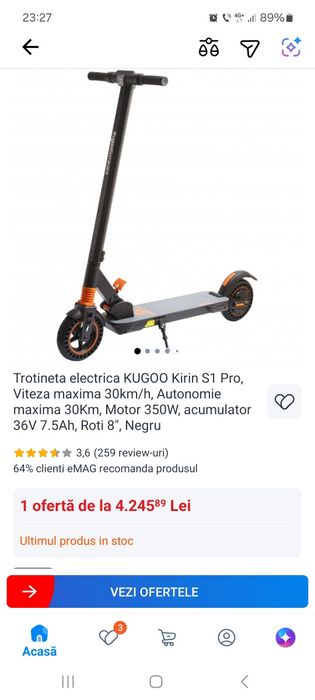 Trotineta kugoo kirin s1 pro defectă