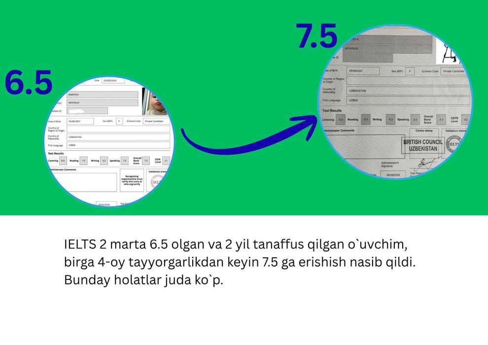 Online Ingliz tili va IELTS. Biz uchun sifat muhim!